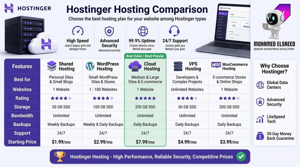 WordPress hosting plans comparison for Egypt and Saudi Arabia